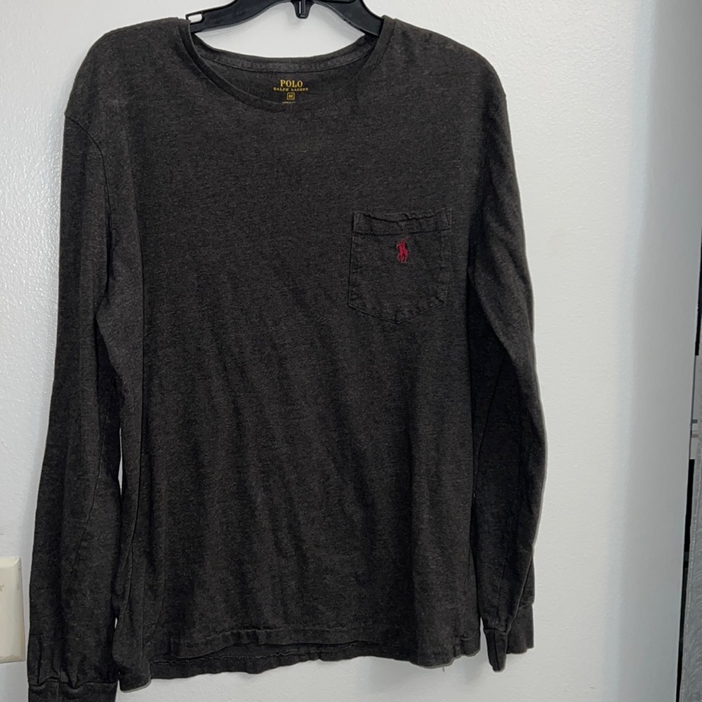 Polo Ralph Lauren sz M LS Gray Shirt